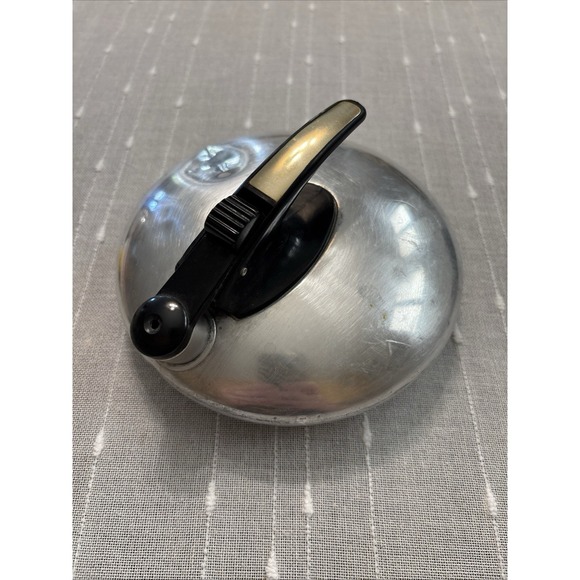 The Unbranded Brand Other - Unique Vintage Art Deco UFO Brushed Aluminum Whistling Tea Kettle Travel Size